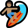 Person Surfing: Medium Skin Tone Emoji 🏄🏽 image - Microsoft Windows 10 Segoe UI Emoji style