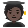Student: Dark Skin Tone Emoji 🧑🏿‍🎓 image - Google Noto Color style