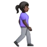 Woman Walking Facing Right: Dark Skin Tone Emoji 🚶🏿‍♀️‍➡️ image - Samsung style
