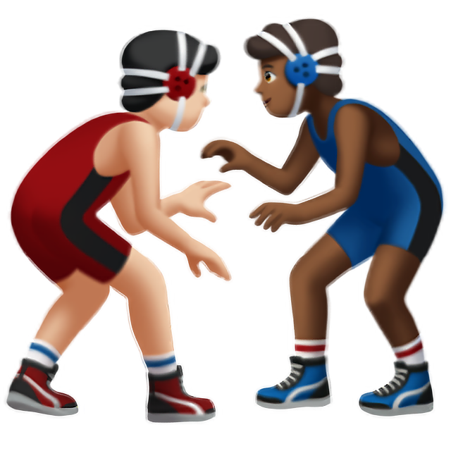 Men Wrestling: Light Skin Tone, Medium-Dark Skin Tone