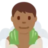 Man In Steamy Room: Medium-Dark Skin Tone Emoji 🧖🏾‍♂️ image - Twitter / X (Twemoji) style