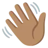 Waving Hand: Medium Skin Tone Emoji 👋🏽 image - Google Noto Color style