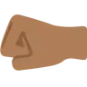 Left-Facing Fist: Medium-Dark Skin Tone Emoji 🤛🏾 image - Twitter / X (Twemoji) style