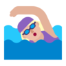 Woman Swimming: Medium-Light Skin Tone Emoji 🏊🏼‍♀️ image - Microsoft Classic 2D style