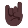 Sign Of The Horns: Dark Skin Tone Emoji 🤘🏿 image - Microsoft Classic 2D style