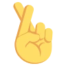 Main avec index et doigts du milieu croisés Emoji 🤞 image - EmojiTwo style