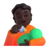 Person Feeding Baby: Dark Skin Tone Emoji 🧑🏿‍🍼 image - Microsoft 3D Fluent style