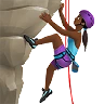 Woman Climbing: Medium-Dark Skin Tone Emoji 🧗🏾‍♀️ image - Apple style
