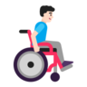 Man In Manual Wheelchair Facing Right: Light Skin Tone Emoji 👨🏻‍🦽‍➡️ image - Microsoft Classic 2D style