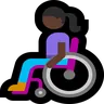Woman In Manual Wheelchair: Dark Skin Tone Emoji 👩🏿‍🦽 image - Microsoft Windows 10 Segoe UI Emoji style