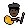 Man Artist: Dark Skin Tone Emoji 👨🏿‍🎨 image - OpenMoji style