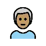 Man: Medium Skin Tone, White Hair Emoji 👨🏽‍🦳 image - OpenMoji style