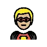 Man Superhero: Medium-Light Skin Tone Emoji 🦸🏼‍♂️ image - OpenMoji style