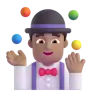 Man Juggling: Medium Skin Tone Emoji 🤹🏽‍♂️ image - Microsoft 3D Fluent style