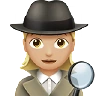 Woman Detective: Medium-Light Skin Tone Emoji 🕵🏼‍♀️ image - Apple style