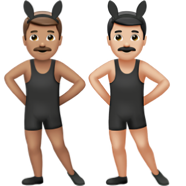 Men With Bunny Ears: Medium Skin Tone, Light Skin Tone