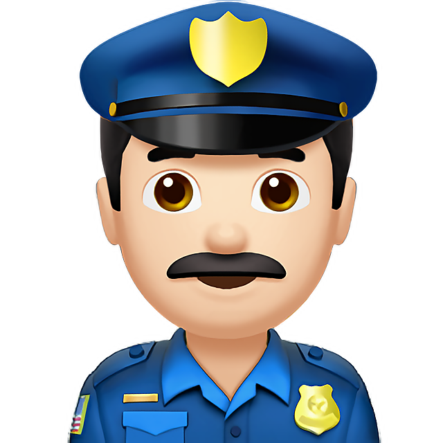 Man Police Officer: Light Skin Tone