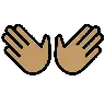 Open Hands: Medium Skin Tone Emoji 👐🏽 image - OpenMoji style