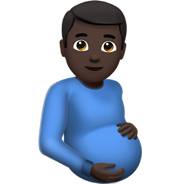 Pregnant Man: Dark Skin Tone