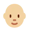 Person: Medium-Light Skin Tone, Bald Emoji 🧑🏼‍🦲 image - Twitter / X (Twemoji) style