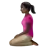 Woman Kneeling: Dark Skin Tone