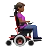 Woman In Motorized Wheelchair Facing Right: Medium-Dark Skin Tone