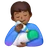 Man Feeding Baby: Medium-Dark Skin Tone