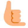 Call Me Hand: Medium-Light Skin Tone Emoji 🤙🏼 image - Tossface style