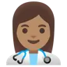 Woman Health Worker: Medium Skin Tone Emoji 👩🏽‍⚕️ image - Google Noto Color style