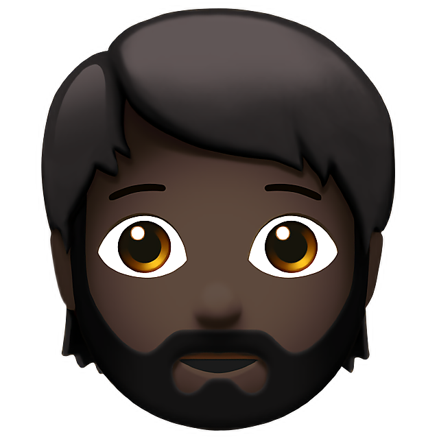 Person: Dark Skin Tone, Beard