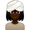 Woman Wearing Turban: Dark Skin Tone Emoji 👳🏿‍♀️ image - Emojidex style
