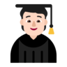 Student: Light Skin Tone Emoji 🧑🏻‍🎓 image - Microsoft Classic 2D style