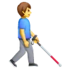Man With White Cane Facing Right Emoji 👨‍🦯‍➡️ image - Samsung style