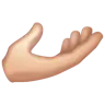Palm Up Hand: Light Skin Tone Emoji 🫴🏻 image - WhatsApp style