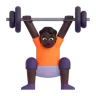 Person Lifting Weights: Dark Skin Tone Emoji 🏋🏿 image - Microsoft 3D Fluent style