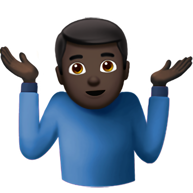 Man Shrugging: Dark Skin Tone
