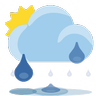 Sol branco atrás da nuvem com chuva Emoji 🌦 image - Skype style
