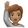 Person Raising Hand: Medium Skin Tone Emoji 🙋🏽 image - Huawei Harmony OS style