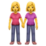 两个女人手牵着手 Emoji 👭 image - Huawei Harmony OS style