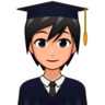 Student: Medium-Light Skin Tone Emoji 🧑🏼‍🎓 image - Emojidex style