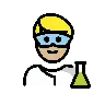 Man Scientist: Medium-Light Skin Tone Emoji 👨🏼‍🔬 image - OpenMoji style