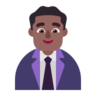 Man Office Worker: Medium-Dark Skin Tone Emoji 👨🏾‍💼 image - Microsoft Classic 2D style