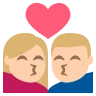 Kiss: Medium-Light Skin Tone Emoji 💏🏼 image - EmojiTwo style