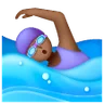 Woman Swimming: Medium-Dark Skin Tone Emoji 🏊🏾‍♀️ image - Samsung style