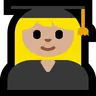 Woman Student: Medium-Light Skin Tone Emoji 👩🏼‍🎓 image - Microsoft Windows 10 Segoe UI Emoji style