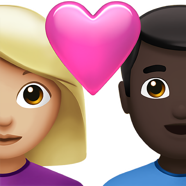 Couple With Heart: Woman, Man, Medium-Light Skin Tone, Dark Skin Tone