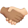 Handshake: Medium Skin Tone, Light Skin Tone Emoji 🫱🏽‍🫲🏻 image - Apple style
