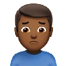 Man Frowning: Medium-Dark Skin Tone Emoji 🙍🏾‍♂️ image - Apple style