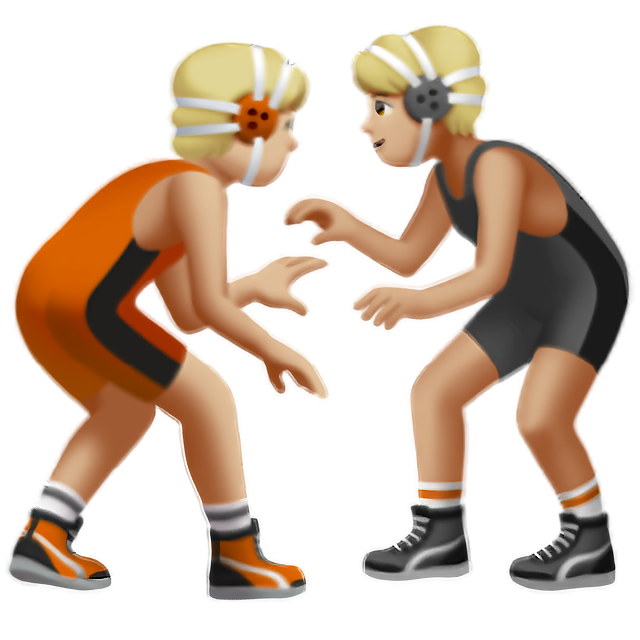People Wrestling: Medium-Light Skin Tone