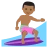 Person Surfing: Medium-Dark Skin Tone